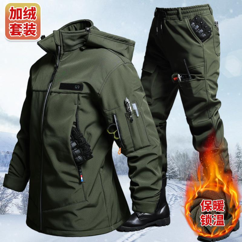 Winter Clothing Pk - الخريف والشتاء المخملية للماء سترة وسراويل